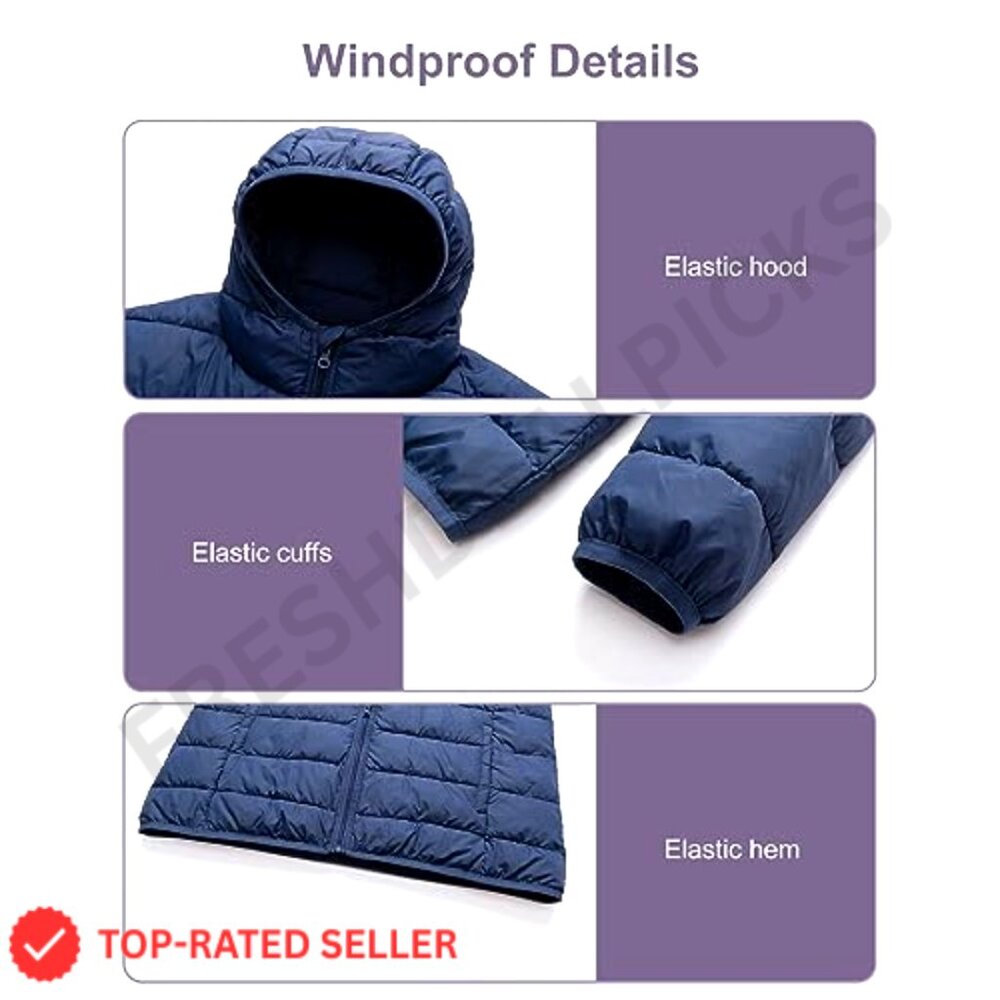 Lightweight Puffer Jacket Packable Winter Warm Qu… - image 6